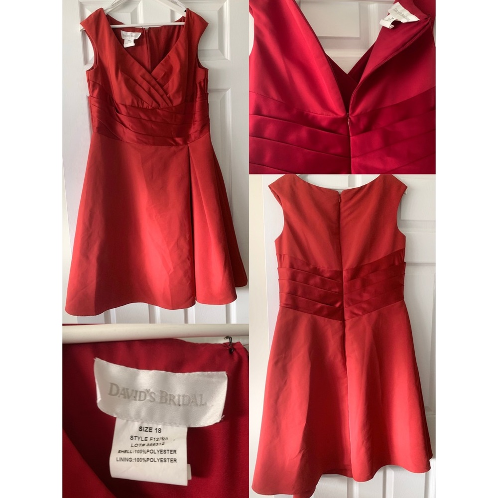 David’s Bridal Red Bridesmaid Dress